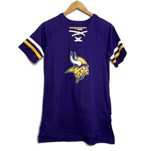 NFL Minnesota Vikings Criss Cross V Neck Purple Jersey Women’s Size Medium